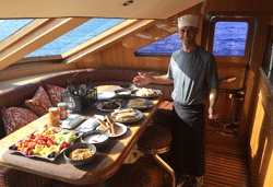 Sunset dinner cruise on the Tourbillon